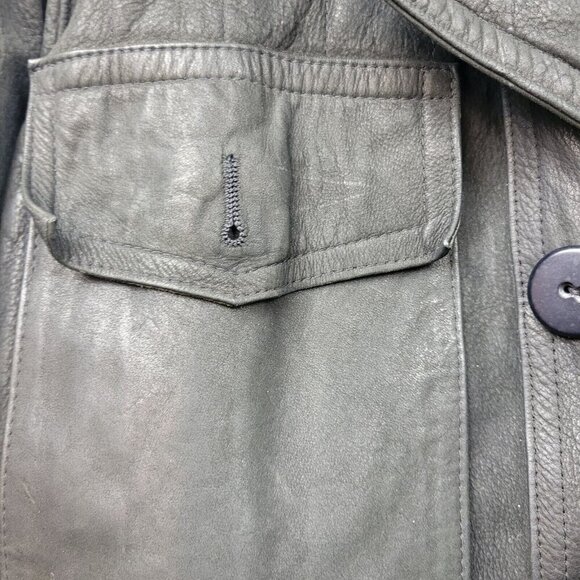 Marchal Paris Leather Jacket Mens XL Black Belted - Picture 14 of 16